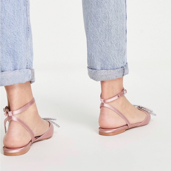 ASOS DESING LAVISH Embellished Ballet Flats in BLUSH - Picture 4 of 4
